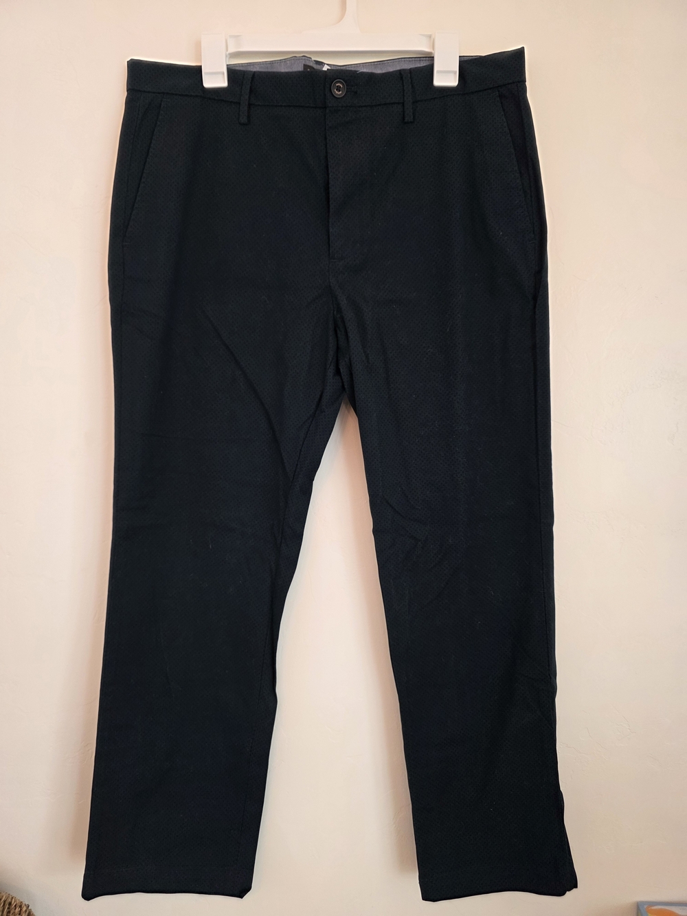 Banana Republic Men's Blue Geometric Chino Pants Flat Front 36 Button Zip